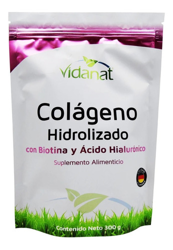 Colágeno Hidrolizado Puro, Biotina, Acido Hialurónico 300gr