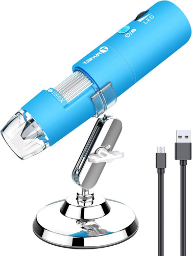 Microscopio Inalámbrico Cámara Usb 50x-1000x+accesorios Azul