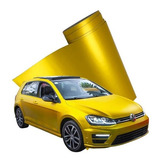 Vinil Adhesivo Automotriz Amarillo Oro Mate 30 Cm X 5 Mt 