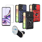 Funda Antigolpe Anillo + Iman + Glass Para Para Moto G84