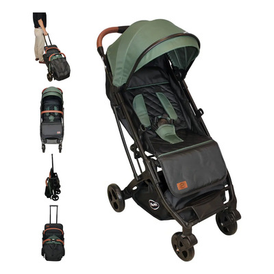 Carriola Ultra Ligera Y Compacta Para Viajar Penny - Ibaby Color Verde musgo Chasis Negro | Envío gratis