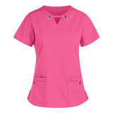 Camisetas De Uniformes Médicos De Color Sólido Para Mujer De