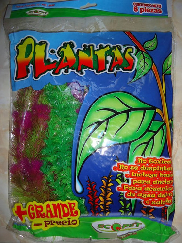 Planta Artificial Acuario 6pzas 30cm C/u Msi