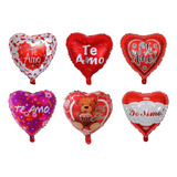 Pack 50 Globos Metálicos Con Varillas Amor Te Amo 45 Cm