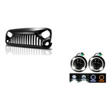 Parrilla Angry Y Faros Unidades  Jeep Wrangler Rubicon Jk 