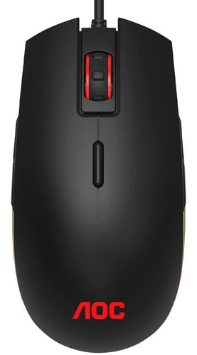 Mouse Gamer Aoc Gm500 Sensor 3325 5.000 Dpi Switch Omrom Rgb Cor Negro