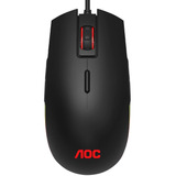 Mouse Gamer Aoc Gm500 Sensor 3325 5.000 Dpi Switch Omrom Rgb Cor Negro