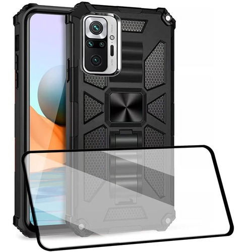 Kit Mica 9d + Funda Xiaomi Blindada Uso Rudo Esquinas Stand