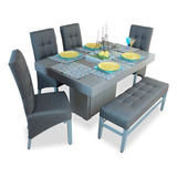 Comedor Minimalista Mod Tribeca 6 Sillas Moderno