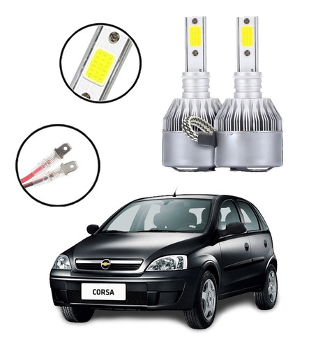 Kit Lâmpadas Led Farol Milha Corsa 2002 2003 2004 2005 2006