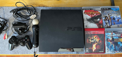 Playstation 3 Usada Ps3 + Kit Move + Juegos De Regalo