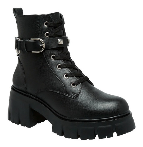 Botas Combat Mujer Plataforma Chucky Moderna Militar Hebilla