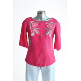 Blusa Rosa, De Lino