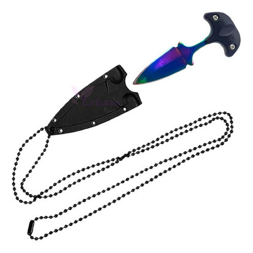 Navaja Cuchillo- Mini Daga Con Funda+ Cadena Varios Colores