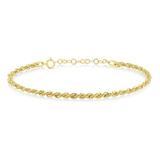 Gelin Pulsera De Cadena De Cuerda De Oro Macizo De 14 Quilat