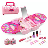 Juego De Maquillaje Para Niñas Maquillaje Lavable 58pzs Rosa