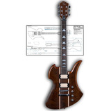 Plano Para Luthier B.c.rich Mockingbird Mk9( A Escala Real)
