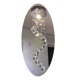 Lustre De Cristal Espiral Pendente Moderno Luminaria C/ Led 