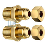 02 Adaptador 3/8 Sae X 1/2 Npt Para Tubo De Cobre De Gas