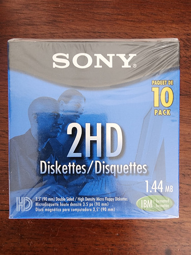 Diskettes Sony Alta Densidad Mf 2hd 1.44 Mb Caja X 10