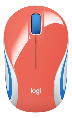 Mini Mouse Inalambrico Logitech M187 Color Anaranjado 