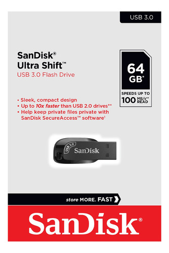 Sandisk Ultra Shift 64 Gb 3.0 - Preto Sdcz410-064g-g46