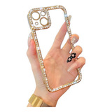 Capinha Capa Para iPhone 11 12 Pro Max Strass Dourada Luxo