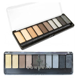 Kit Sombras Paleta Fosca Mega Nude Estojo Maquiagem Opacas Sombra 10 Cores Elegante