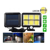 Luz Solar De Pared De 120 Cob Para Exteriores + Cable De 5 M