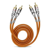 Cabos Rca 1 Metro Laranja Blindado Kx3