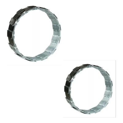 2 Rollos De Alambre Concertina De Cuchilla Recta (16ml)