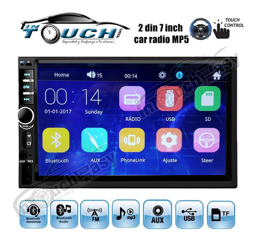 Auto Radio Full Hd 1080p Usb Sd Bluetooth + Espejo (android) Foto 3