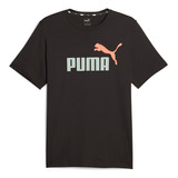 Camisa Puma Ess+ 2 Col Logo Tee Hombre-negro