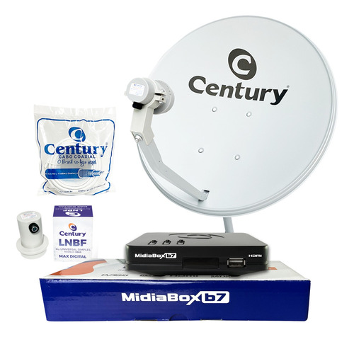 Kit Century Midiabox Antena 5g Midia B7 Completo Ku 60cm B7