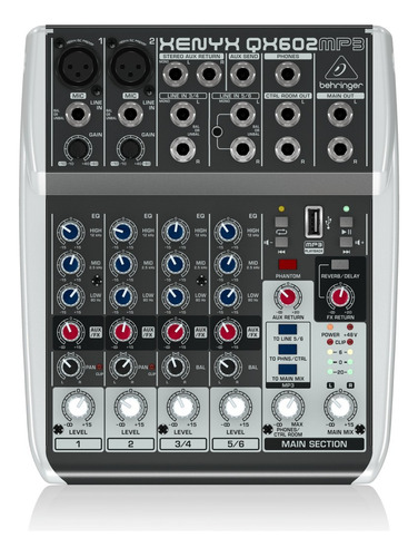 Mezclador Behringer Qx602mp3 Mixer Análogo Pasivo