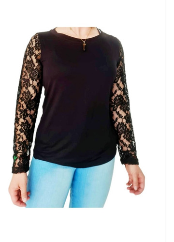 Blusa Elegante Dama Negra . Ref. B539