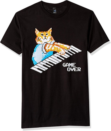 Playera Camiseta Gato Tocando El Piano Meme Tallas Unisex