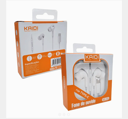 Fone De Ouvido Tipo C Com Microfone Kd-733 Kaidi Qualidade 