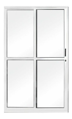   Porta 2 Folhas 150 X 210 Alumínio Branco/cinza