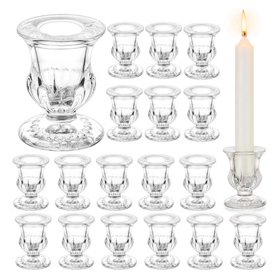 18 Portavelas De Cristal Fiesta Boda Para Decoración De Mesa，18 Candelabros de Vidrio, Candelabros Cónicos para Centros de Mesa, Bodas, Fiestas y Decoración Navideña | Envío gratis