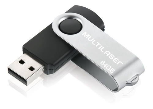 Pendrive Twist Preto 64gb Multilsaer - Pd590