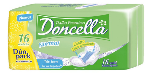 Doncella Toallas Femeninas Normal C/ Perfume Envase X 16 Uni