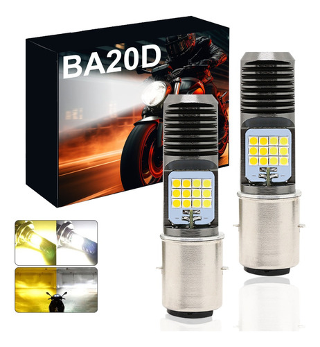 2 Foco Led Luz De La Cabeza De Motocicleta Led H4 Ba20d P15d