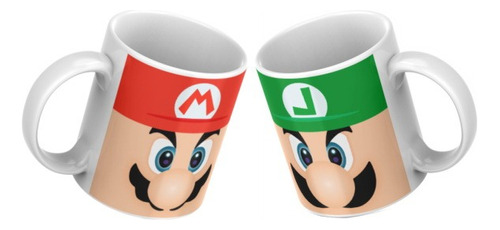 Taza Ceramica Mario Bros Luigi 01 Video Juego Estampada