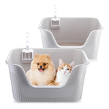 Yungyan 2 Cajas De Arena Grandes Para Gatos Con Lados Altos,