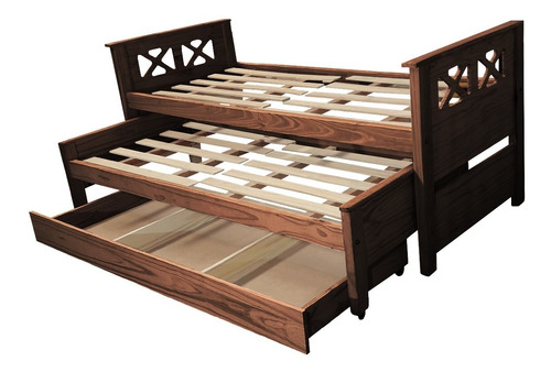 Cama 2 + Cajon Nido Carro Madera Pino 80x190 1 Plaza Oferta