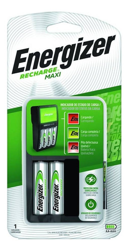 Energizer Cargador Maxi 4 Pilas , Incluye 2 Pilas Aa 1300mha