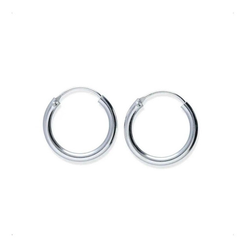 Aros Argolla Piercing Pequeños Lisos 8 Mm Plata Italiana 925