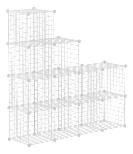 Multi Organizador De Metal, 11 Cubos Para Almacenar Blanco