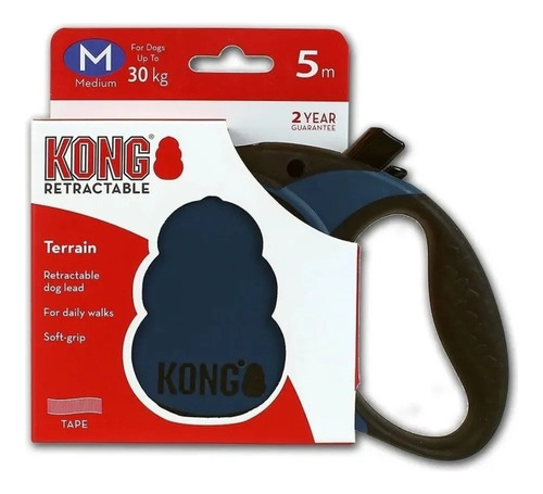 Guia Retrátil Kong Terrain M Para Cães Até 30kg Cor Azul